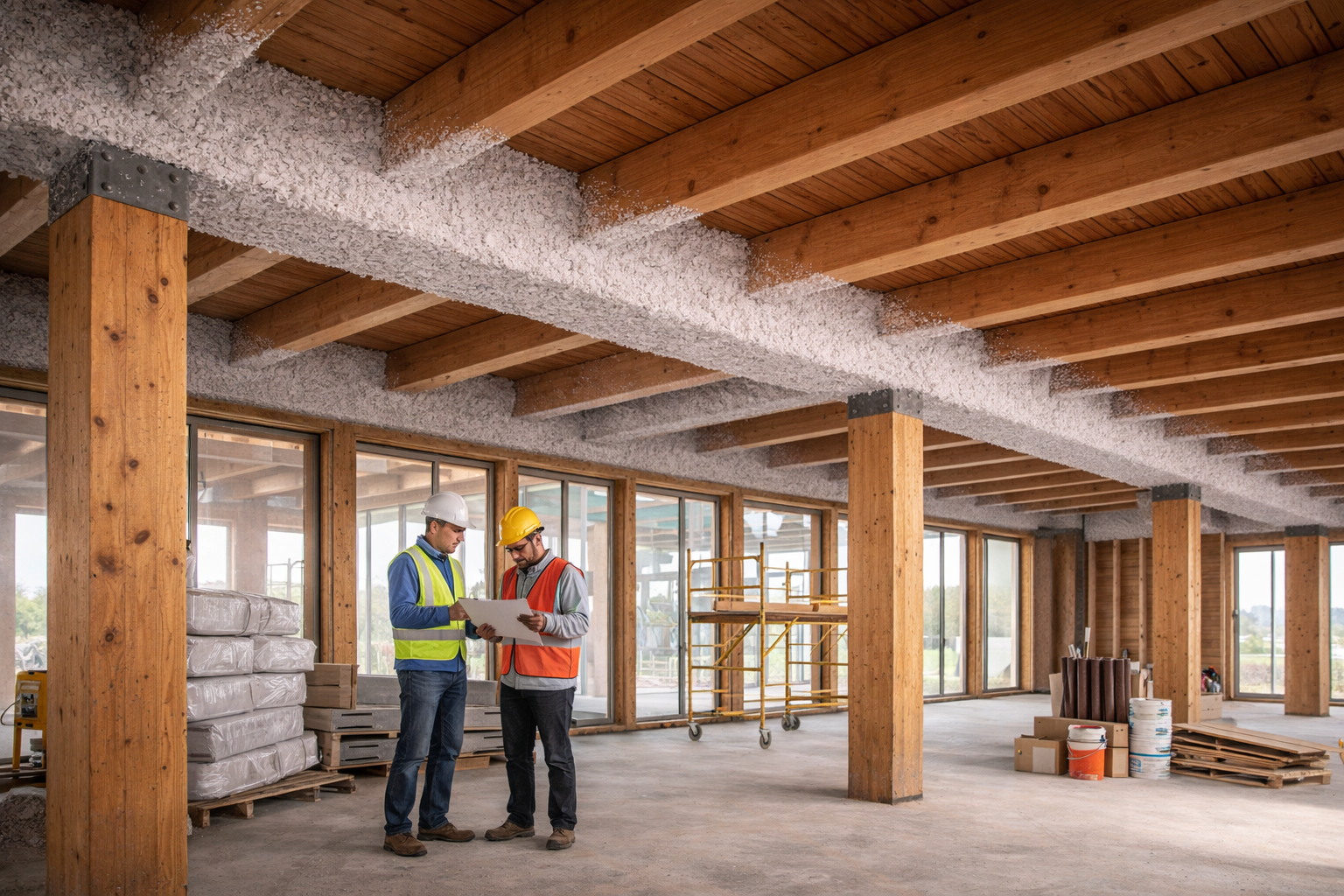 poutres bois protégées contre l’incendie